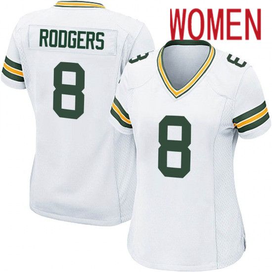 Women Green Bay Packers #8 Amari Rodgers White Nike Game NFL Jersey->women nfl jersey->Women Jersey